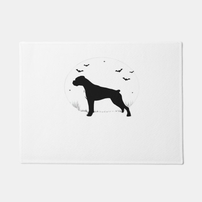 Tapete Cachorro-Boxer - Silhueta da Lua Halloween Clássic (Frente)