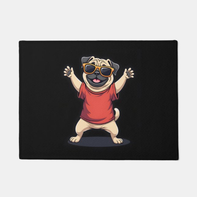 Tapete Cachorro Cachorro Cachorro Dançarino Engraçado Eng (Frente)