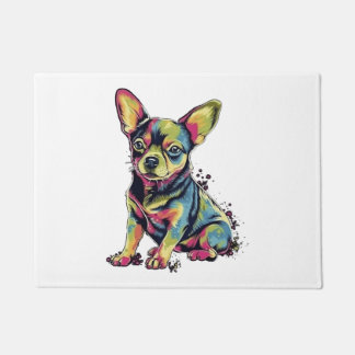 Tapete Cachorro Cachorro de Pintura do Abstrato Chihuahua