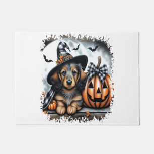 Tapete Cachorro Dachshund no Halloween