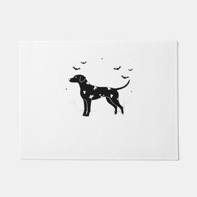 Tapete Cachorro Dalmático - Silhueta de Lua de Halloween  (Frente)