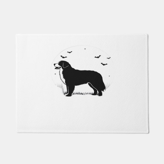 Tapete Cachorro de Bernese - Lua de Halloween Silhouette  (Frente)