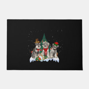 Tapete Cachorro de Natal de Schnauzer, uma Miniatura Caç