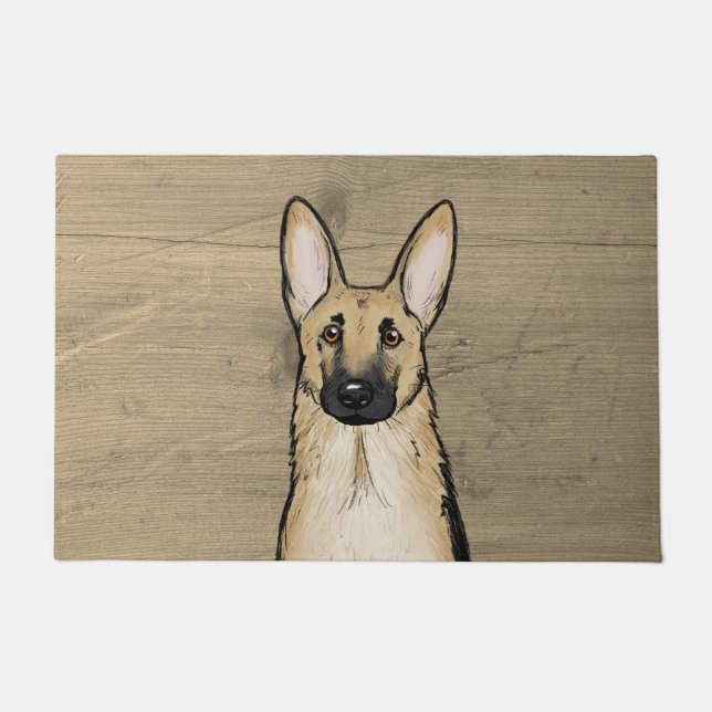 Tapete Cachorro do German shepherd de bronzeado claro | C (Frente)