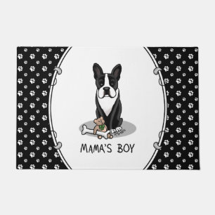 Tapete Cachorro do menino da mãe, Boston Terrier (preto)