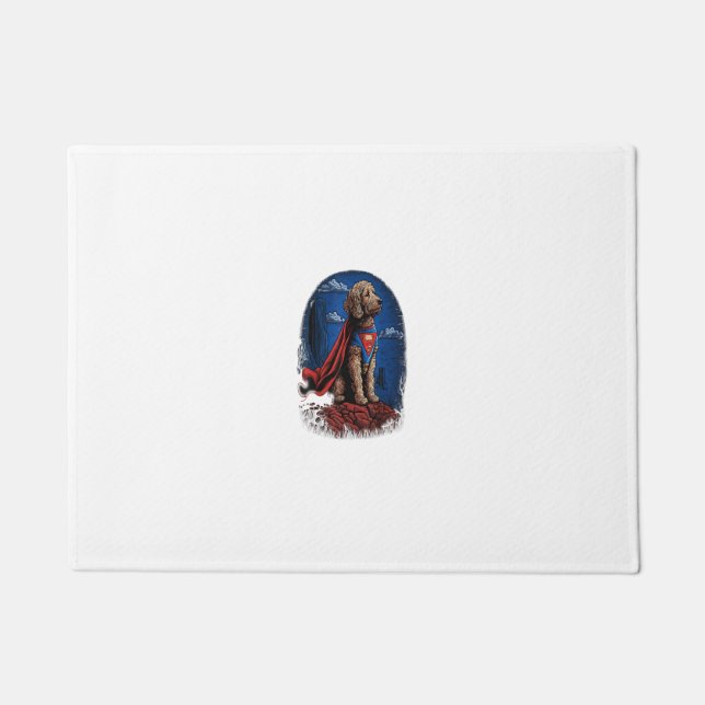 Tapete Cachorro do Super Poder Super Herói Labradoodle (Frente)