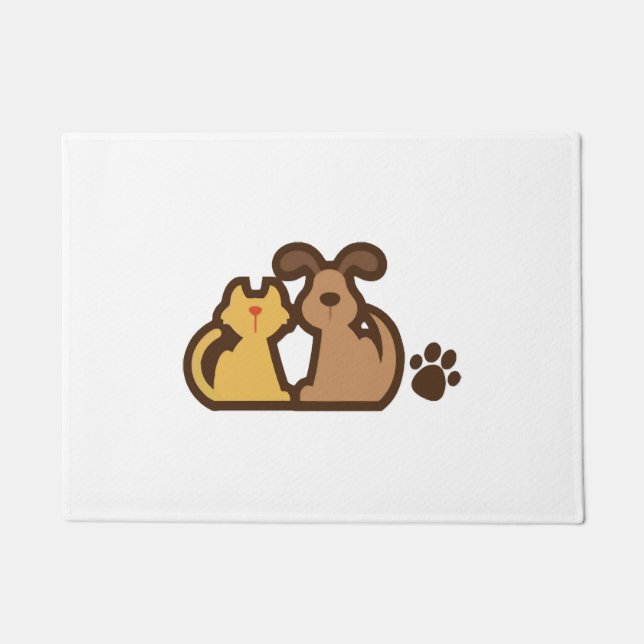 Tapete Cachorro Feliz E Gato (Frente)