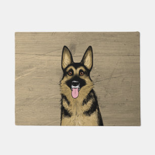 Tapete Cachorro German shepherd preto-e-castanho