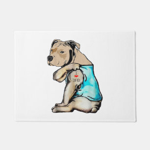 Tapete Cachorro Pitbull Eu Adoro Pai Tatuando Família Eng