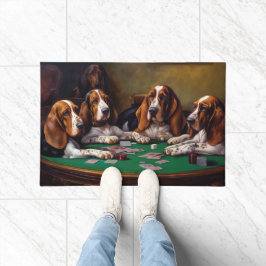 Tapete Cachorros De Caça-Basset Fazendo Arte Poker