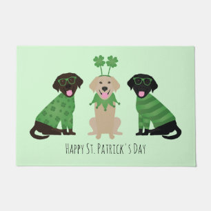 Tapete Cachorros do Dia de São Patrício Feliz