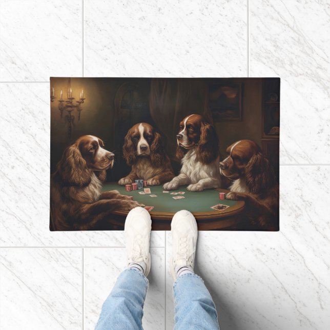 Tapete Cachorros Espanhóis Jogando Poker Art (Interior)
