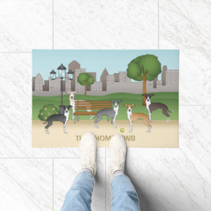 Tapete Cachorros Italian Greyhound Fofos Em Um Parque Art