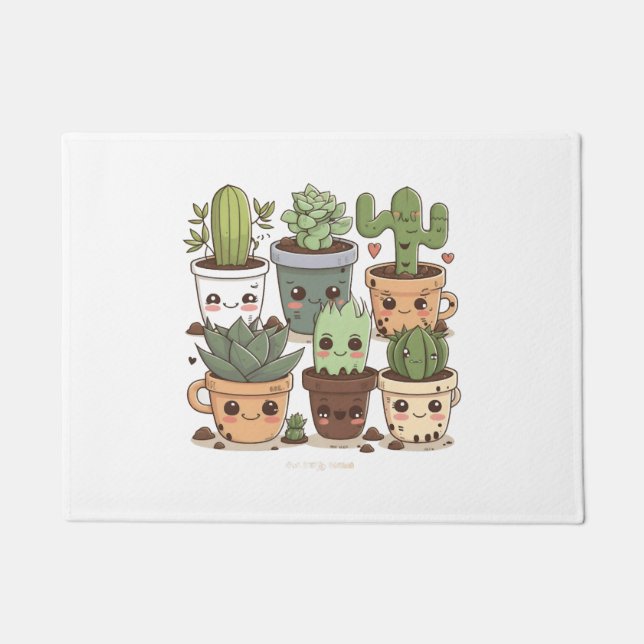 Tapete Cactus Florist Funny Succulent Dava Vedação (Frente)