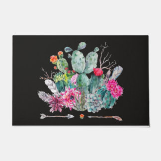 Tapete Cactus Flower Doormat, Plantas Boas-Vindas