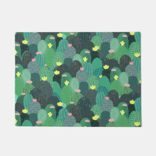 Tapete Cactus verde-verão e pontos Dourados Design
