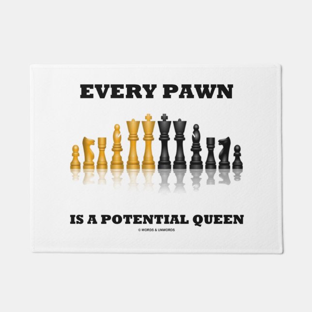 Tapete Cada Peão É Uma Possível Rainha De Xadrez Dizendo  (Frente)