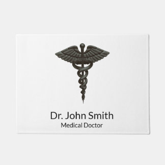 Tapete Cadubo Médico Simples Profissional Branco Preto