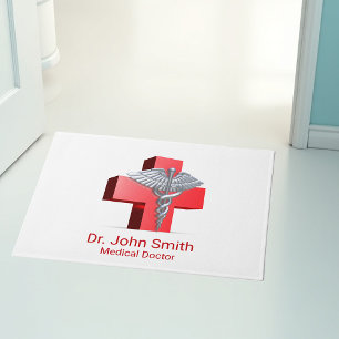 Tapete Caduco Médico Silver 3D Cruz Vermelho