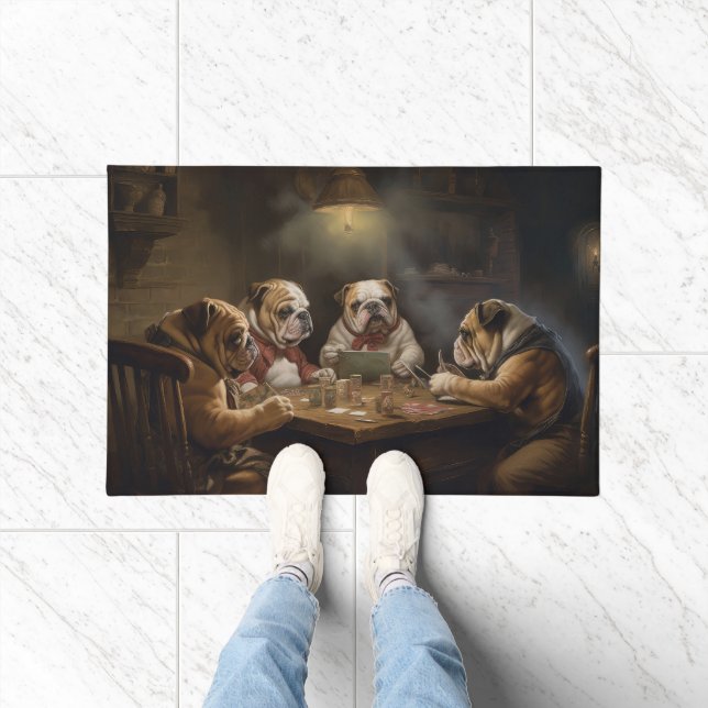 Tapete Cães Bulldog Jogando Pôquer Arte (Interior)