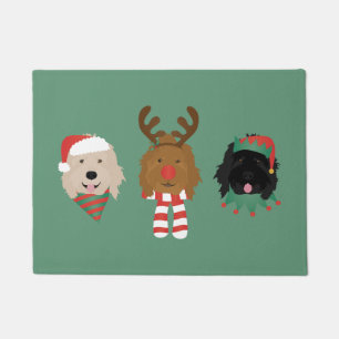 Tapete Cães de Goldendoodle de Natal