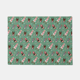 Tapete Cães Dobermann de Natal