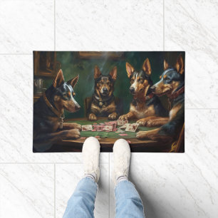 Tapete Cães Kelpie Australianos Jogando Poker Art
