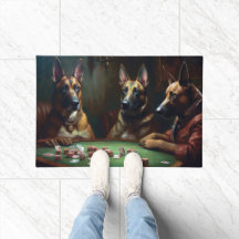 Cães Malinoi Belgas Jogando Poker Arte