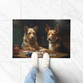 Tapete Cães Terrier Australianos Jogando Poker Arte