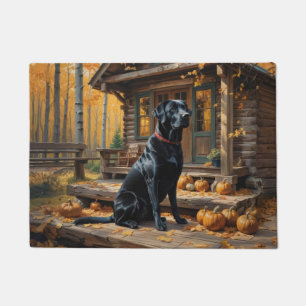 Tapete Café preto Labrador Retriever Log Cabine