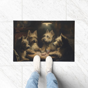 Tapete Cairn Terrier Dogs Jogando Poker Art