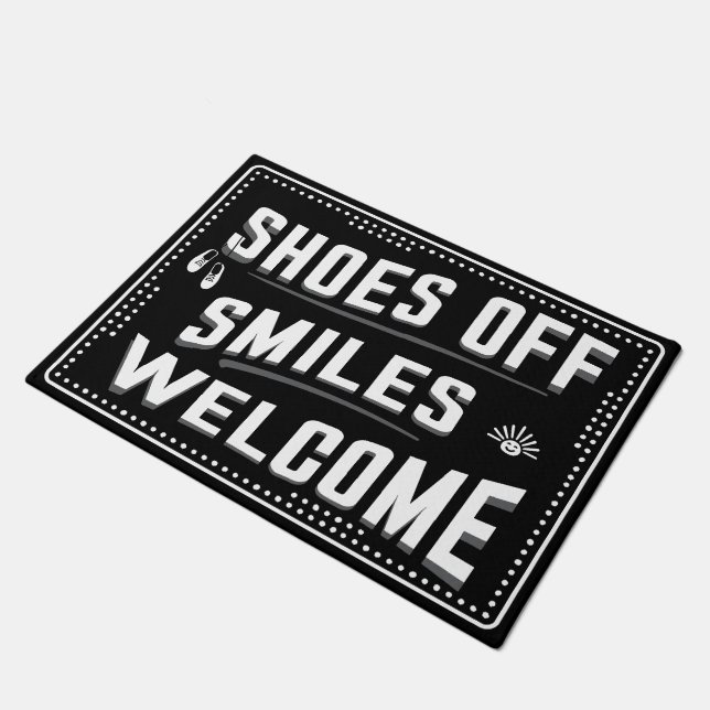Tapete Calçados Desaparecem Sorrisos Mensagem de boas-vin (Inclinado)