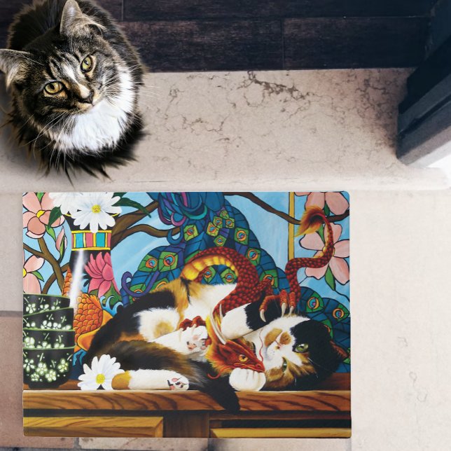 Tapete Calico Cat Dragon Red (Criador carregado)