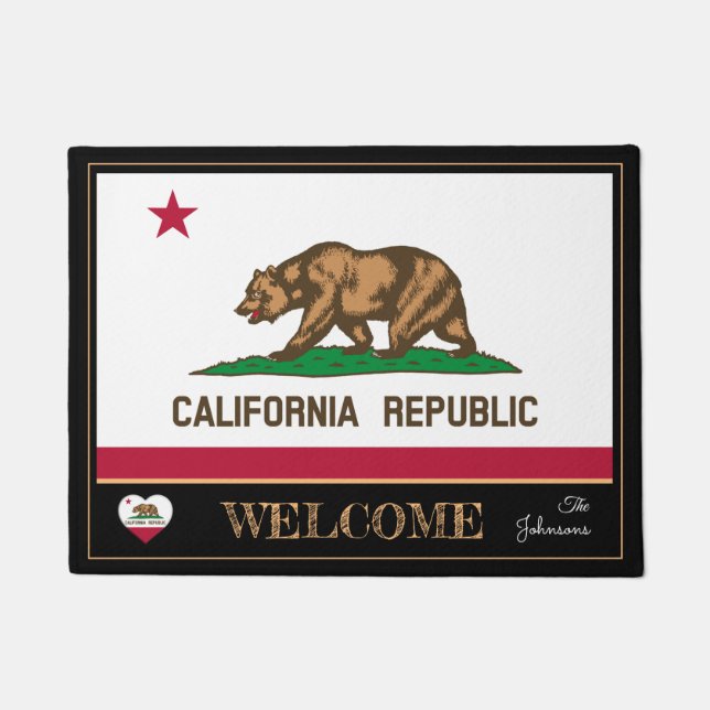 Tapete California & California Flag house mat /sport EUA (Frente)