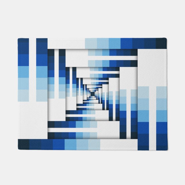 Tapete Camadas Geométricas de Azul (Frente)