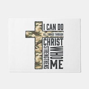 Tapete Camisa Cristã Cruz da Fé Posso Fazer Todas as Cois