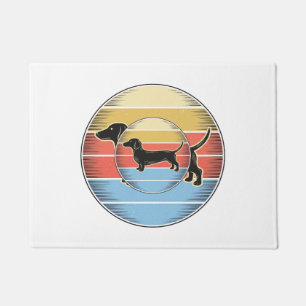 Tapete Camisa de cachorro vintage dachshund pôr do sol re