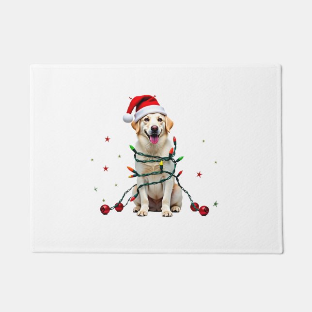 Tapete Camisa de Natal Feia de Cachorro Boxer Branco, Div (Frente)