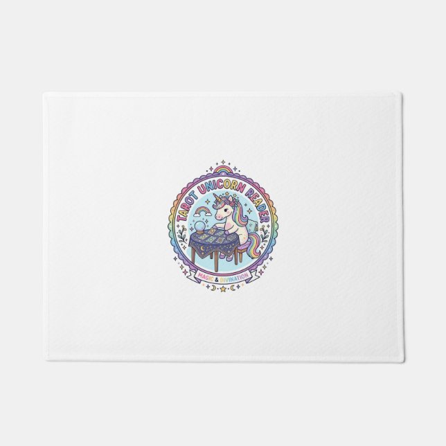 Tapete Camisa Divertida Leitora de Tarot de Unicórnio Grá (Frente)