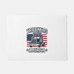 Tapete Camiseta de caminhoneiro vintage Truckers Move Ame