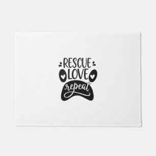 Tapete Camiseta de Pata de Cachorro Repita Resgate Amor
