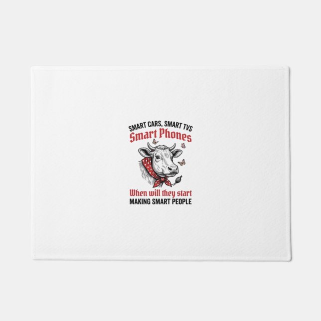 Tapete Camiseta Engraçada Pessoas Inteligentes Vaca Engra (Frente)