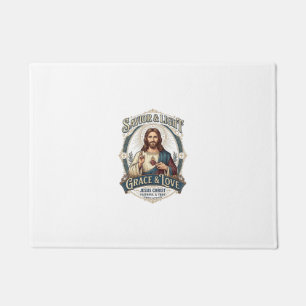 Tapete Camiseta Gráfica de Caça Vintage Jesus Thrift Stor