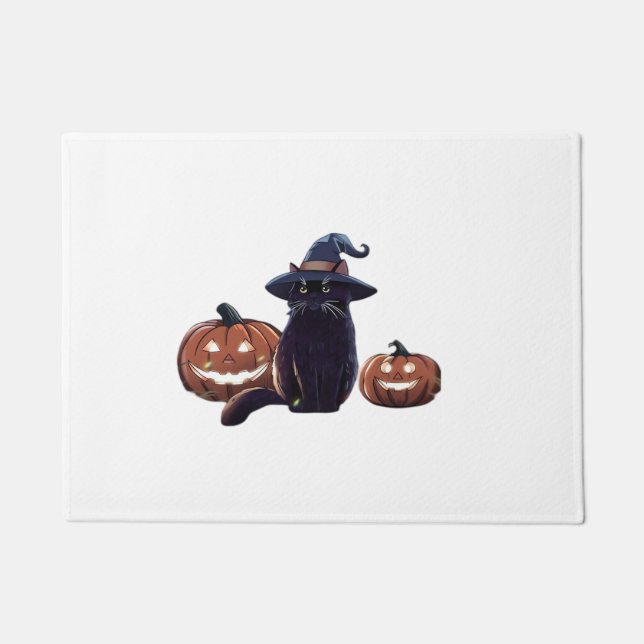 Tapete Camiseta Oversized Halloween gato preto (Frente)