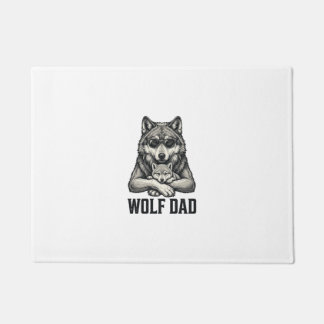 Tapete Camiseta Vetorial de Desenho Antigo de Pai Lobo_1