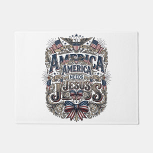 Tapete Camiseta Vintage América Patriótica Precisa de Jes