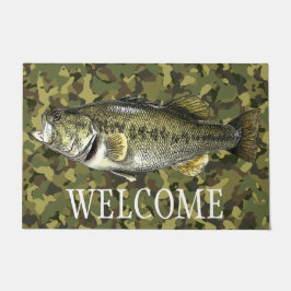 Tapete Camo de Boas-vindas à Pesca de Bass Largemouth