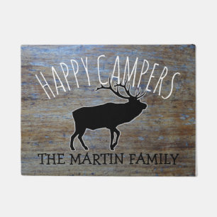 Tapete Campistas felizes de acampamento bonitos de