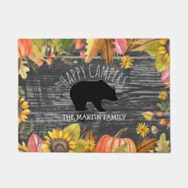 Tapete Campistas felizes de madeira rústicos do urso | do