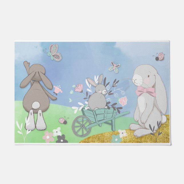 Tapete Campo de coelhos primavera (Frente)